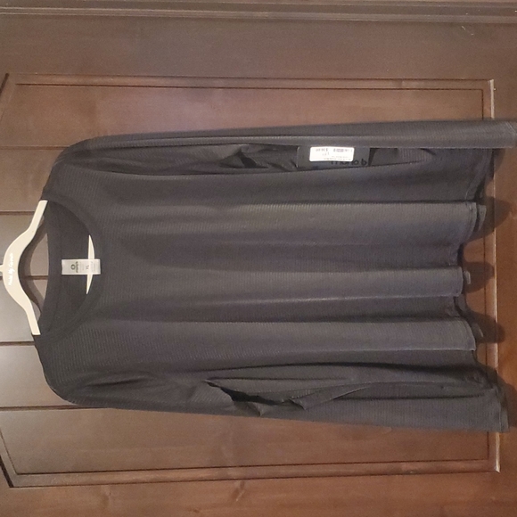 Mono B Tops - Mono B sheer striped mesh longline Active Top